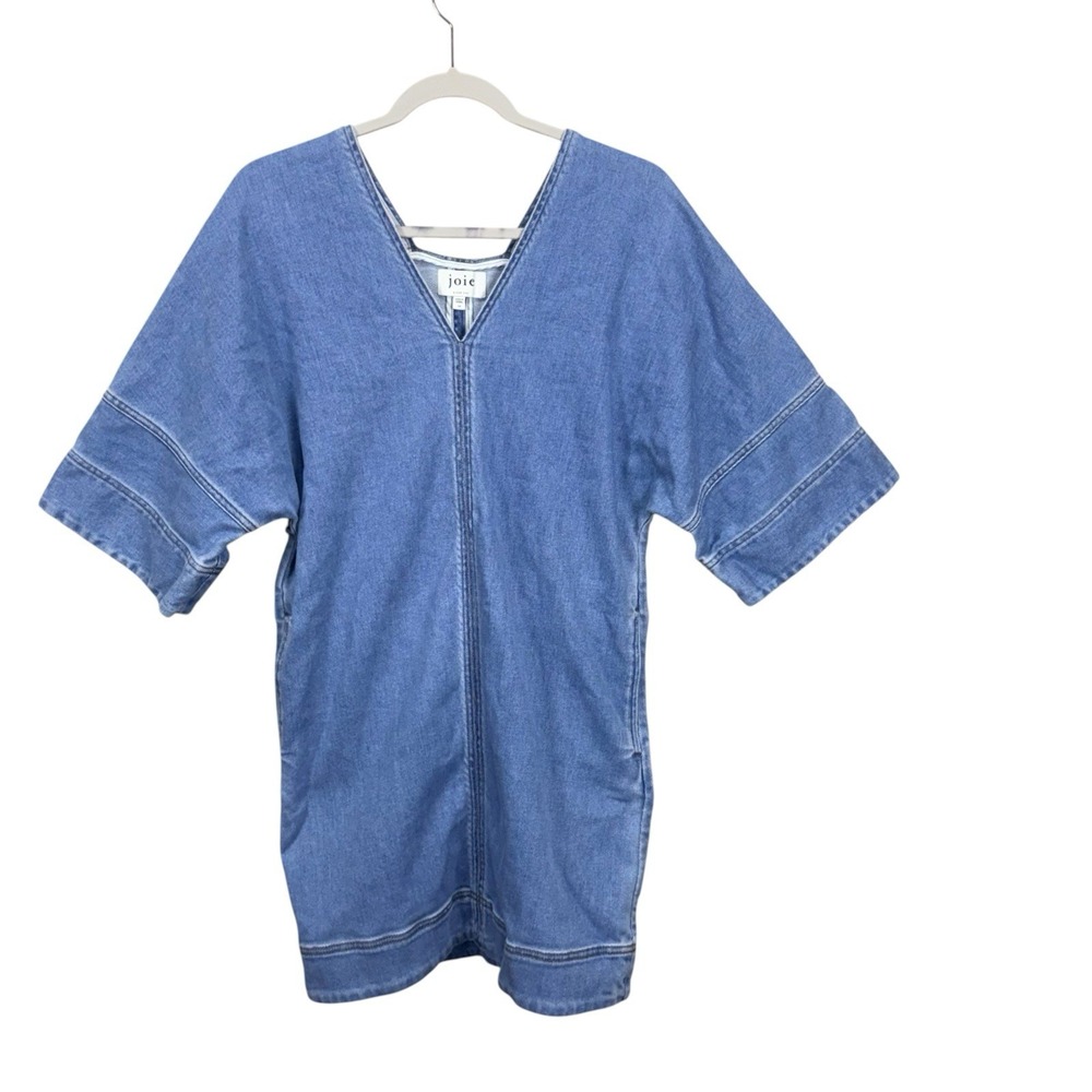 JOIE Women's Denim Short Sleeved Blue Dress Sz. XS Pockets Comfort